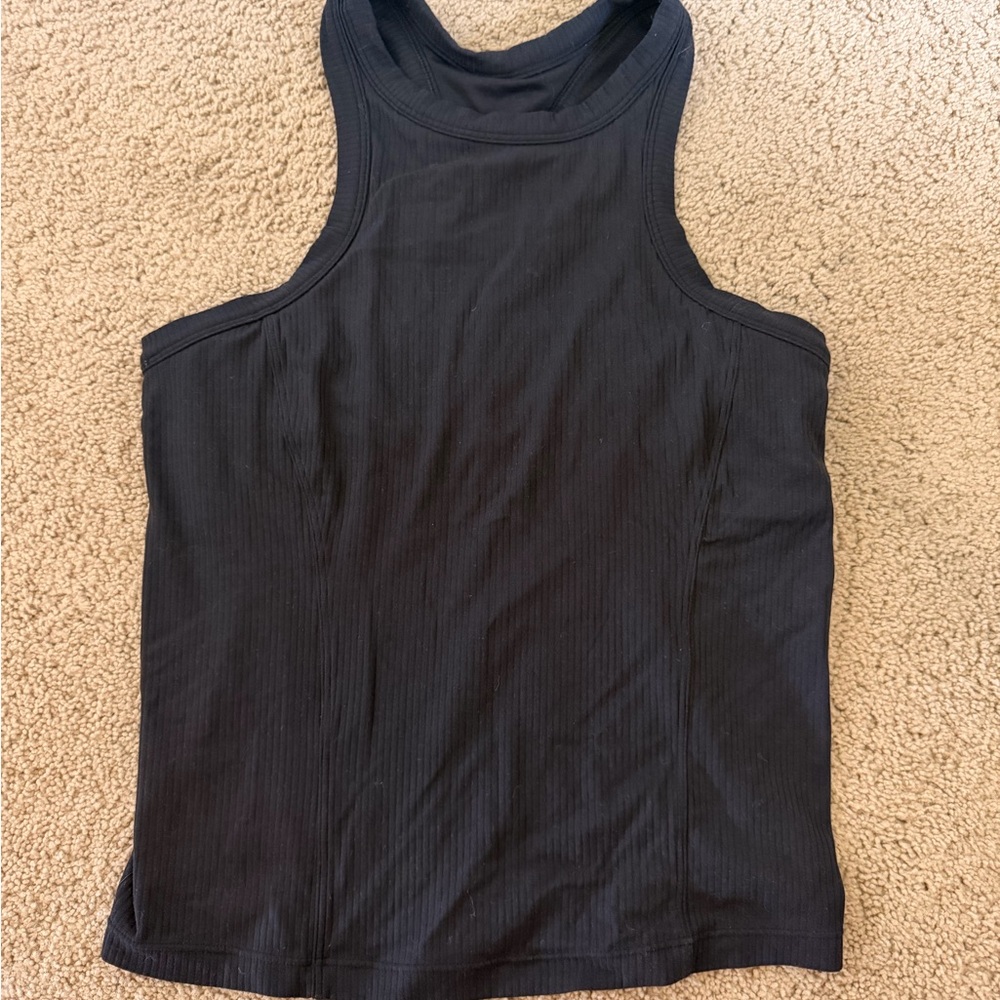 lululemon athletica Black Ribbed Racerback Tank